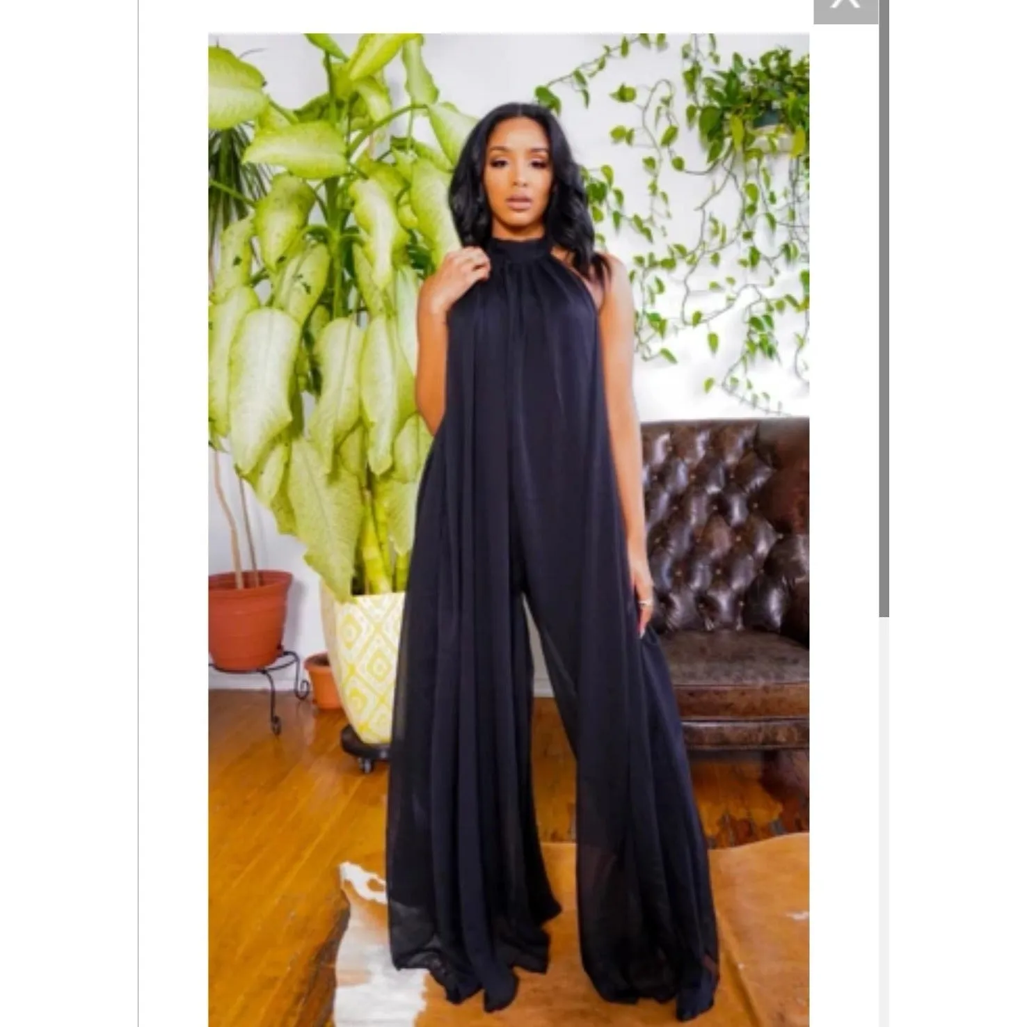 Backless Wide Leg Jumpsuit 